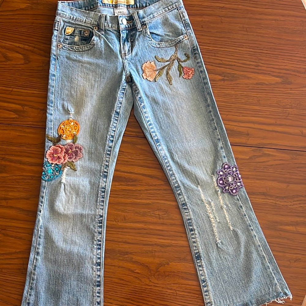 Vintage Floral Flare Jeans🌻✨